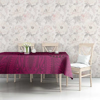 Hawaiian Whales Polynesian Art Motifs Tablecloth Pink Color LT03 - Polynesian Pride