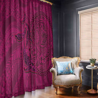 Hawaiian Whales Polynesian Art Motifs Window Curtain Pink Color LT03 - Polynesian Pride