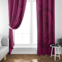 Hawaiian Whales Polynesian Art Motifs Window Curtain Pink Color LT03 - Polynesian Pride