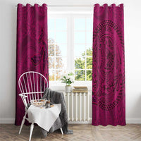 Hawaiian Whales Polynesian Art Motifs Window Curtain Pink Color LT03 - Polynesian Pride