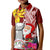 Custom Northern Mariana Islands Christmas Kid Polo Shirt Funny Santa Hug Latte Stone Ylang-ylang and Polynesia Pattern Red LT03 Kid Red - Polynesian Pride