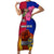 Haiti Battle of Vertieres Family Matching Short Sleeve Bodycon Dress and Hawaiian Shirt The Haitian Revolution 220th Anniversary Polynesian Style LT03 Mom's Dress Red - Polynesian Pride