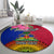 Personalised Haiti Battle of Vertieres Round Carpet The Haitian Revolution 220th Anniversary Polynesian Style LT03 - Polynesian Pride