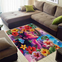Polynesian Women Area Rug Tropical Plant - Vibrant Surreal Dreamscape Vibe LT03 - Polynesian Pride