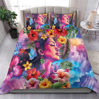 Polynesian Women Bedding Set Tropical Plant - Vibrant Surreal Dreamscape Vibe LT03 - Polynesian Pride