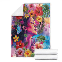 Polynesian Women Blanket Tropical Plant - Vibrant Surreal Dreamscape Vibe LT03 - Polynesian Pride
