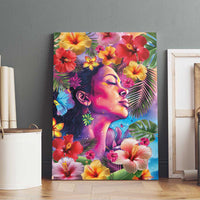 Polynesian Women Canvas Wall Art Tropical Plant - Vibrant Surreal Dreamscape Vibe LT03 - Polynesian Pride