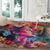 Polynesian Women Round Carpet Tropical Plant - Vibrant Surreal Dreamscape Vibe