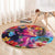 Polynesian Women Round Carpet Tropical Plant - Vibrant Surreal Dreamscape Vibe