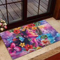 Polynesian Women Rubber Doormat Tropical Plant - Vibrant Surreal Dreamscape Vibe LT03 - Polynesian Pride