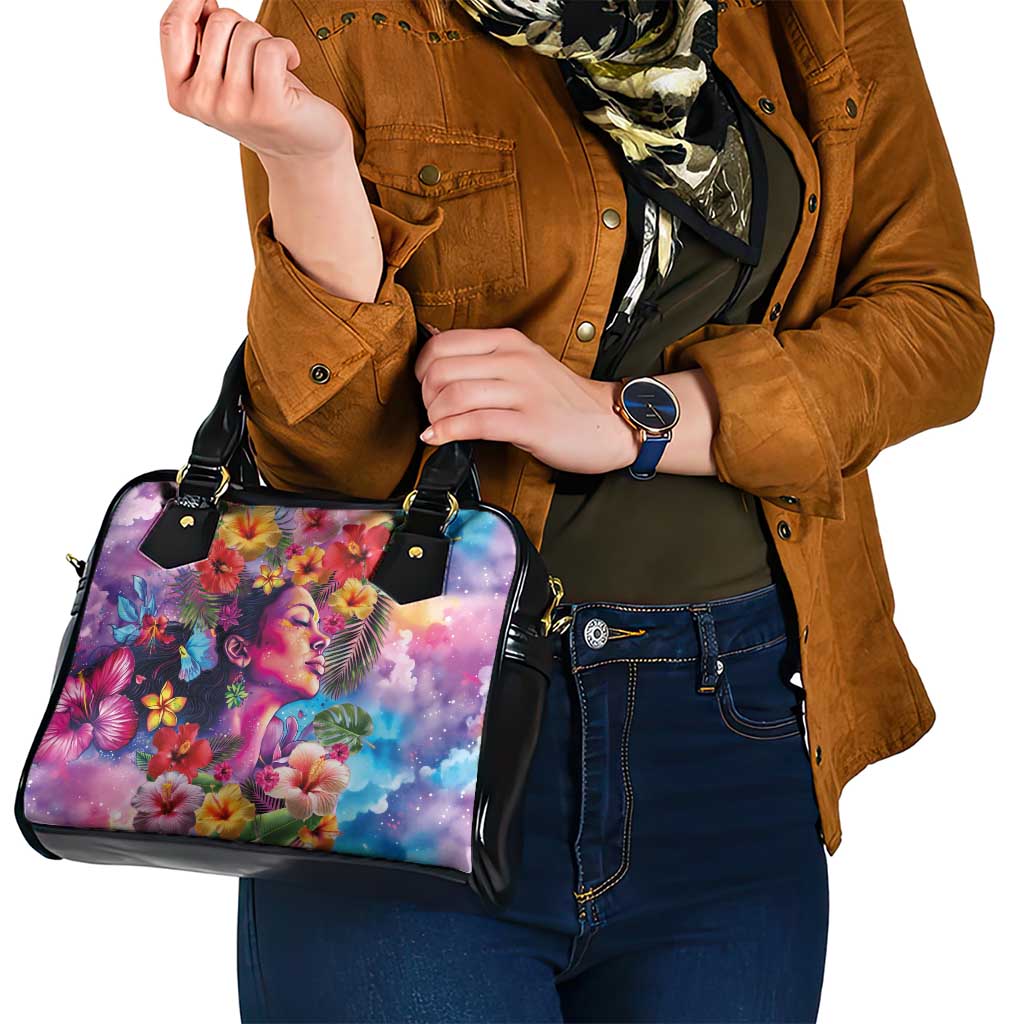 Polynesian Women Shoulder Handbag Tropical Plant - Vibrant Surreal Dreamscape Vibe LT03 - Polynesian Pride