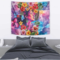 Polynesian Women Tapestry Tropical Plant - Vibrant Surreal Dreamscape Vibe LT03 - Polynesian Pride