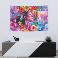 Polynesian Women Tapestry Tropical Plant - Vibrant Surreal Dreamscape Vibe LT03 - Polynesian Pride