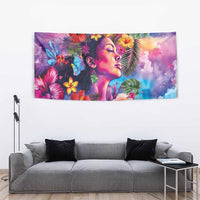Polynesian Women Tapestry Tropical Plant - Vibrant Surreal Dreamscape Vibe LT03 - Polynesian Pride