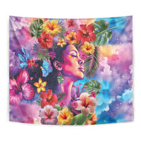 Polynesian Women Tapestry Tropical Plant - Vibrant Surreal Dreamscape Vibe LT03 - Polynesian Pride