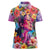 Polynesian Women Women Polo Shirt Tropical Plant - Vibrant Surreal Dreamscape Vibe