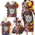 Personalised Aotearoa and Australia Together Family Matching Long Sleeve Bodycon Dress and Hawaiian Shirt Koru and Kangaroo - Taniko with Aboriginal Motif