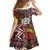 Personalised Aotearoa and Australia Together Family Matching Off Shoulder Short Dress and Hawaiian Shirt Koru and Kangaroo - Taniko with Aboriginal Motif