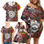 Personalised Aotearoa and Australia Together Family Matching Off Shoulder Short Dress and Hawaiian Shirt Koru and Kangaroo - Taniko with Aboriginal Motif