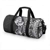 Hawaiian Manta Ray and Hammerhead Shark Tribal Tattoo Duffle Bag with Polynesian Tribal Pattern Black-White Color LT03 - Polynesian Pride