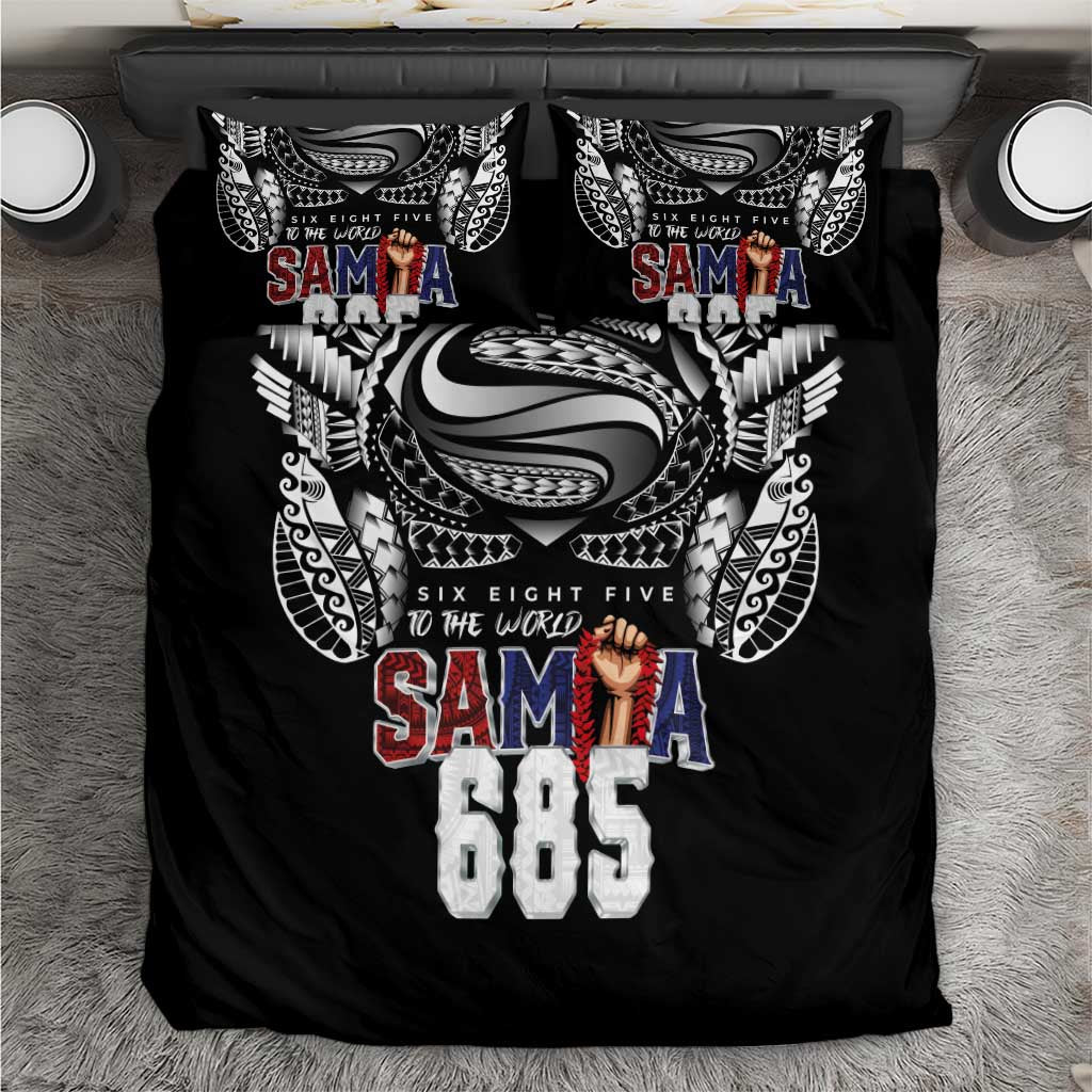 Super Samoa-Six Eight Five to The World Bedding Set Traditional Samoan Tattoo Black Color LT03 Black - Polynesian Pride