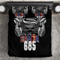 Super Samoa-Six Eight Five to The World Bedding Set Traditional Samoan Tattoo Black Color LT03 Black - Polynesian Pride