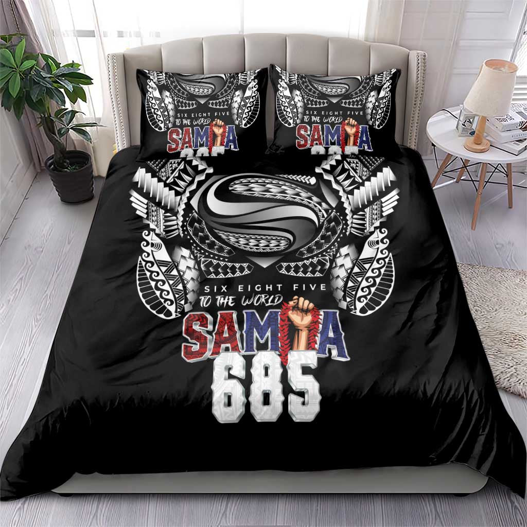 Super Samoa-Six Eight Five to The World Bedding Set Traditional Samoan Tattoo Black Color LT03 - Polynesian Pride