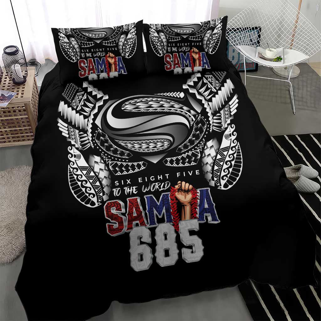 Super Samoa-Six Eight Five to The World Bedding Set Traditional Samoan Tattoo Black Color LT03 - Polynesian Pride