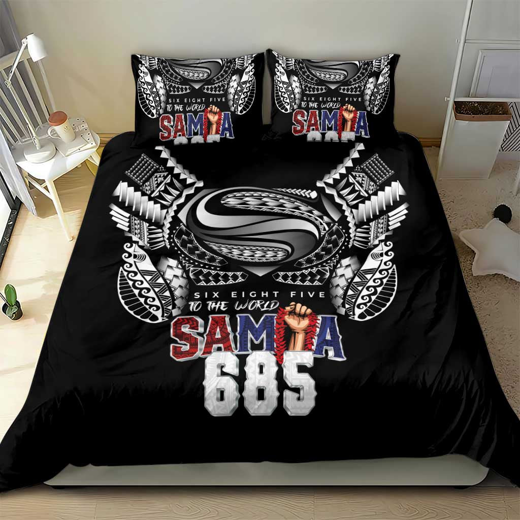 Super Samoa-Six Eight Five to The World Bedding Set Traditional Samoan Tattoo Black Color LT03 - Polynesian Pride