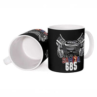 Super Samoa-Six Eight Five to The World Ceramic Mug Traditional Samoan Tattoo Black Color LT03 - Polynesian Pride