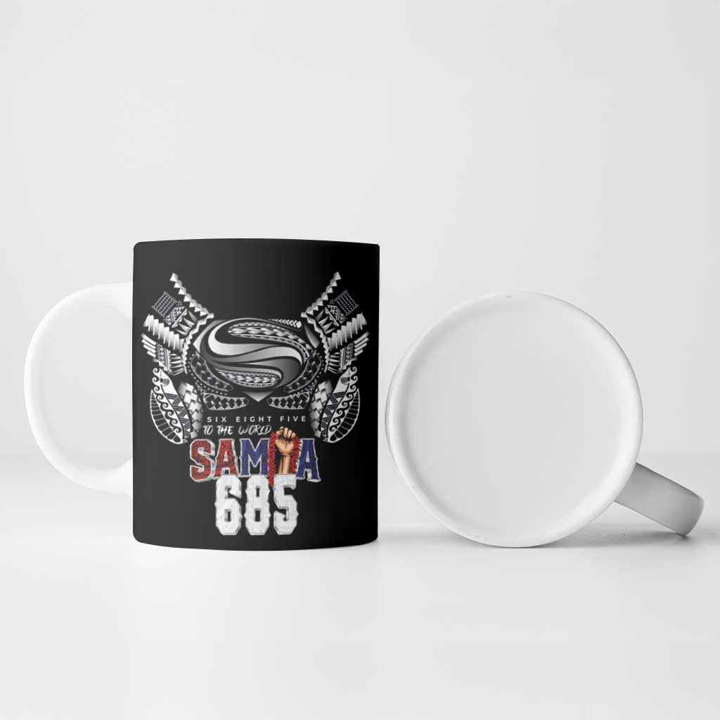 Super Samoa-Six Eight Five to The World Ceramic Mug Traditional Samoan Tattoo Black Color LT03 - Polynesian Pride