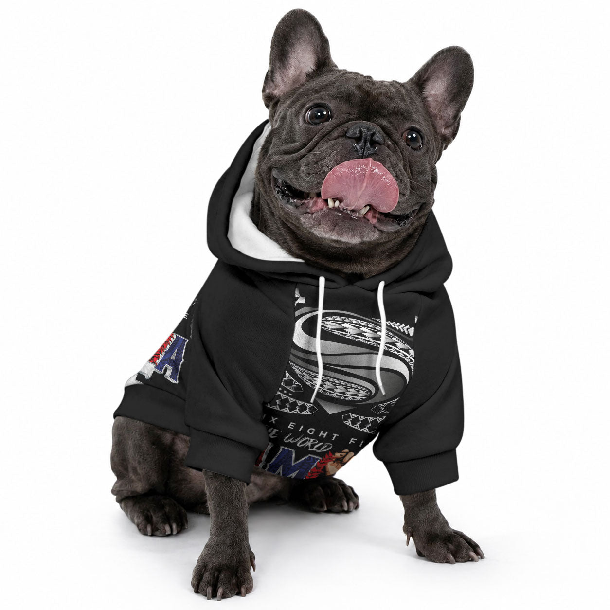 Super Samoa-Six Eight Five to The World Pet Hoodie Traditional Samoan Tattoo Black Color LT03 - Polynesian Pride