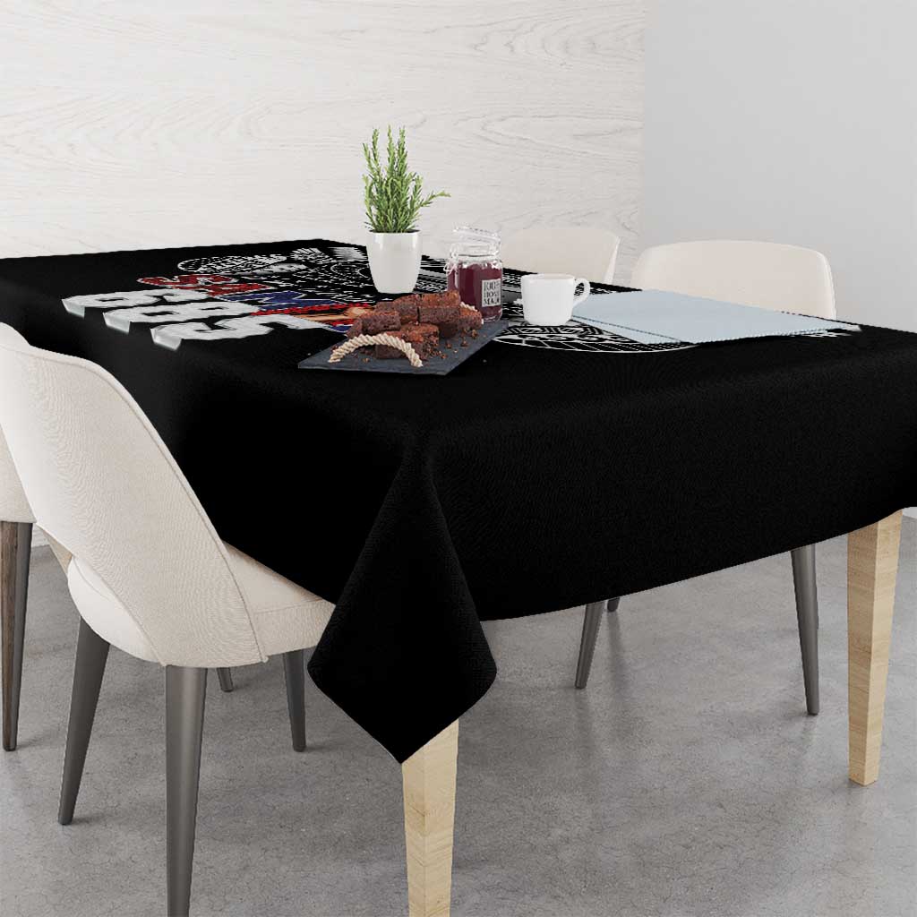 Super Samoa-Six Eight Five to The World Tablecloth Traditional Samoan Tattoo Black Color LT03 - Polynesian Pride