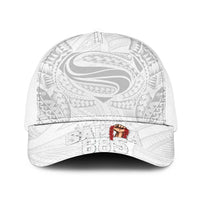Super Samoa-Six Eight Five to The World Baseball Net Cap Traditional Samoan Tattoo All White LT03 One Size White White - Polynesian Pride