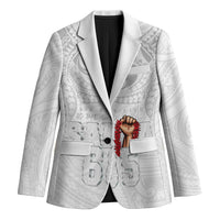 Super Samoa-Six Eight Five to The World Blazer Traditional Samoan Tattoo All White LT03 Unisex White - Polynesian Pride