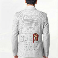 Super Samoa-Six Eight Five to The World Blazer Traditional Samoan Tattoo All White LT03 - Polynesian Pride
