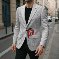 Super Samoa-Six Eight Five to The World Blazer Traditional Samoan Tattoo All White LT03 - Polynesian Pride