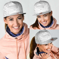 Super Samoa-Six Eight Five to The World Mesh Trucker Cap Traditional Samoan Tattoo All White LT03 - Polynesian Pride