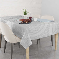 Super Samoa-Six Eight Five to The World Tablecloth Traditional Samoan Tattoo All White LT03 - Polynesian Pride
