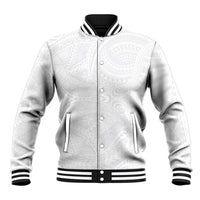 Lotu Tamaiti Samoan Art Tattoo Polynesian Pattern Baseball Jacket LT03 Unisex White - Polynesian Pride