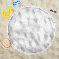 Lotu Tamaiti Samoan Art Tattoo Polynesian Pattern Beach Blanket LT03 One Size 150cm White - Polynesian Pride
