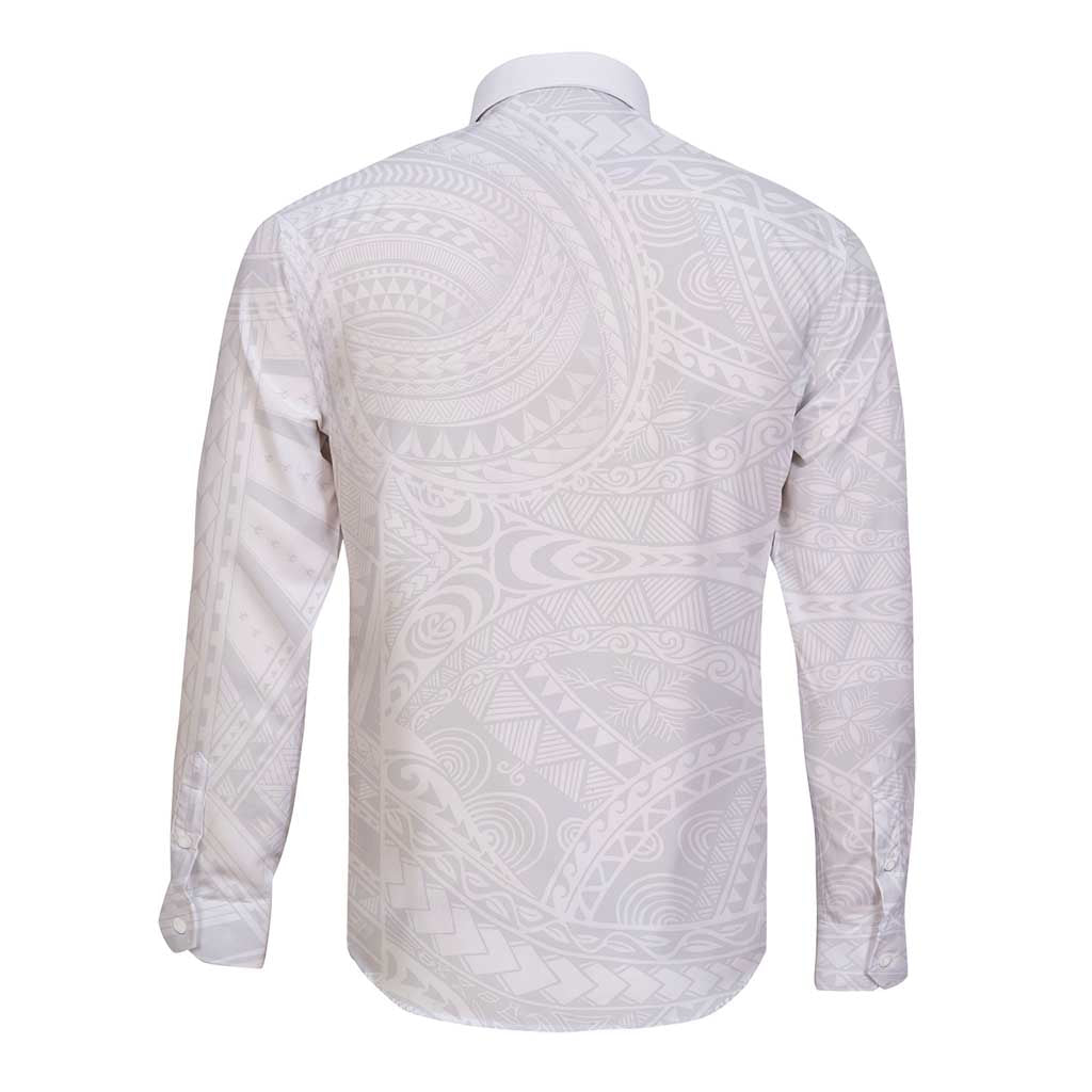 Lotu Tamaiti Samoan Art Tattoo Polynesian Pattern Long Sleeve Button Shirt LT03 - Polynesian Pride