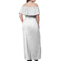Lotu Tamaiti Samoan Art Tattoo Polynesian Pattern Off Shoulder Maxi Dress LT03 - Polynesian Pride
