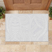 Lotu Tamaiti Samoan Art Tattoo Polynesian Pattern Rubber Doormat LT03 White - Polynesian Pride