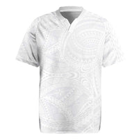 Lotu Tamaiti Samoan Art Tattoo Polynesian Pattern Rugby Jersey LT03 White - Polynesian Pride