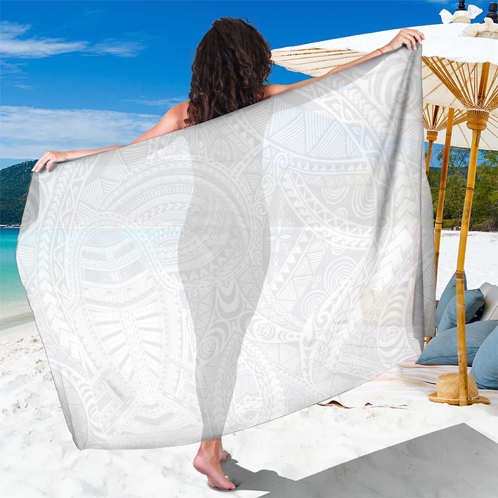 Lotu Tamaiti Samoan Art Tattoo Polynesian Pattern Sarong LT03 One Size 44 x 66 inches White - Polynesian Pride