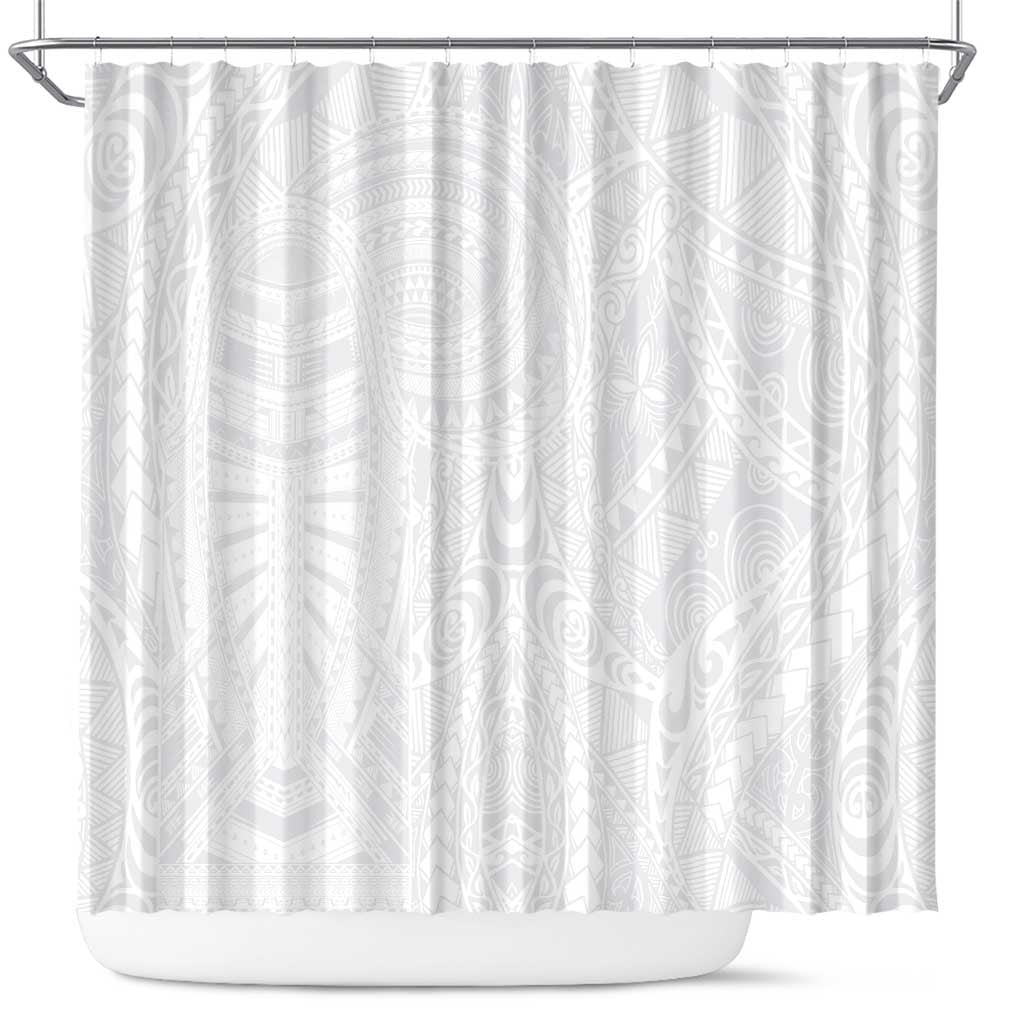 Lotu Tamaiti Samoan Art Tattoo Polynesian Pattern Shower Curtain LT03 White - Polynesian Pride