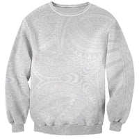 Lotu Tamaiti Samoan Art Tattoo Polynesian Pattern Sweatshirt LT03 Unisex White - Polynesian Pride