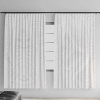 Lotu Tamaiti Samoan Art Tattoo Polynesian Pattern Window Curtain LT03 With Hooks White - Polynesian Pride