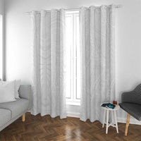 Lotu Tamaiti Samoan Art Tattoo Polynesian Pattern Window Curtain LT03 With Grommets White - Polynesian Pride